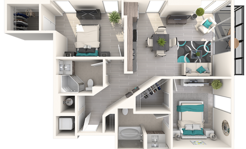 Eve at The District 2 Bedroom 2 Bath 1021sqft