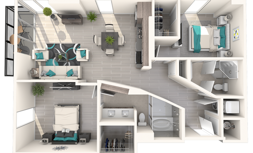 Eve at The District 2 Bedroom 2 Bath 1178sqft