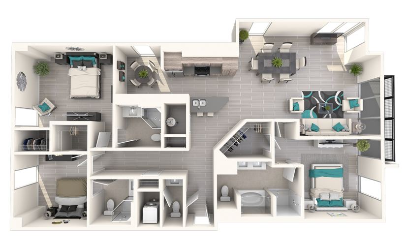 Eve at The District 3 Bedroom 3 Bath 1727sqft